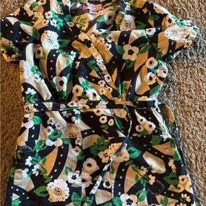 Koi Green and Black Floral scrubs